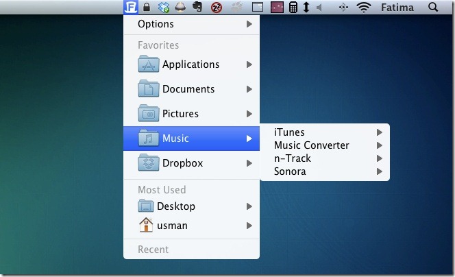 TopHat Folders Menu