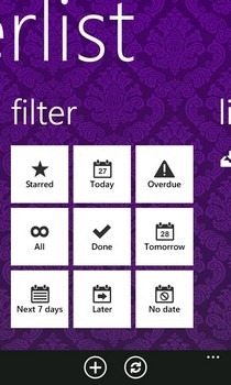 Wunderlist WP7 Filters