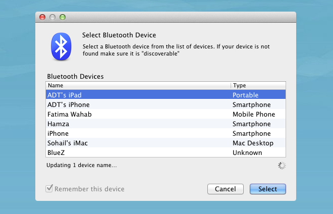 Карта bluetooth устройств