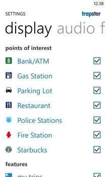 Trapster WP7 Settings