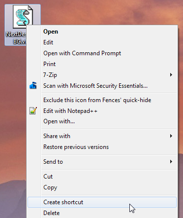 next desktop background shortcut windows 10