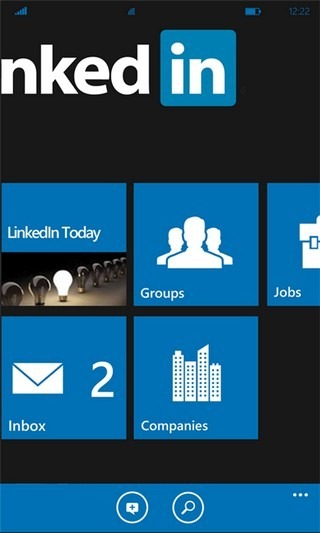 LinkedIn WP7 Menu