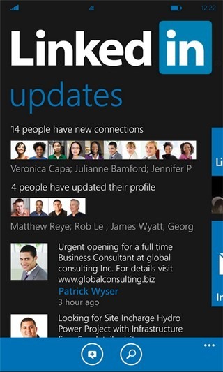 LinkedIn WP7 Updates