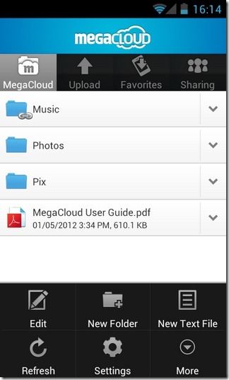 MegaCloud For Android: Media Streaming From 5 GB Of Free Cloud Storage