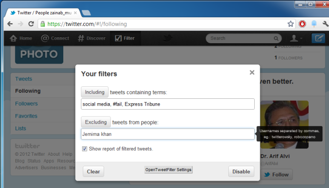 Filter Your Twitter Feed Based On Content/Keywords Or Users [Chrome]