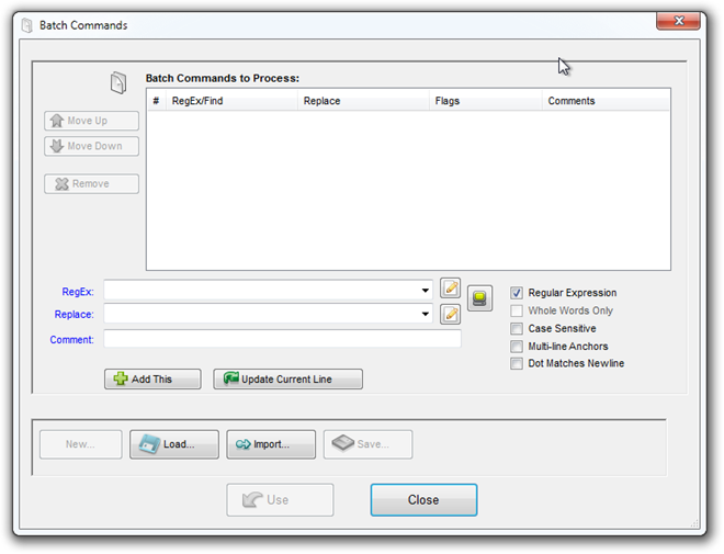 download the new version Batch Text Replacer 2.15