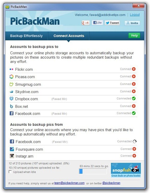 picbackman login not working