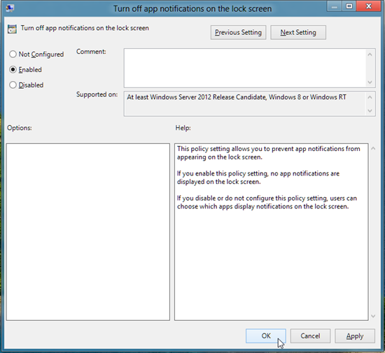 Disable Lock Screen App Notifications For All Users In Windows 8