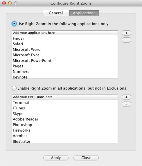 Right Zoom  apps