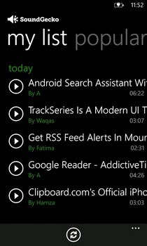 SoundGecko WP7 My List