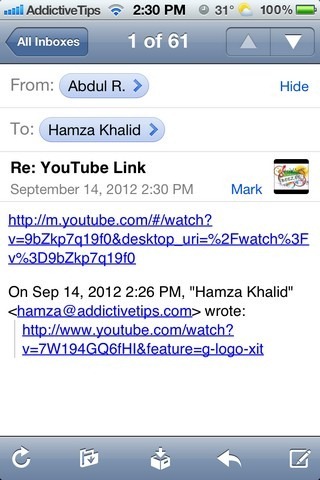 iphone open youtube link in app