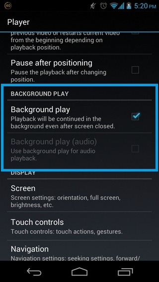 android video player dts sound