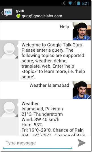 Google-Now-GTalk-Android-Weather