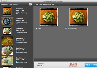 find duplicates in iphoto library