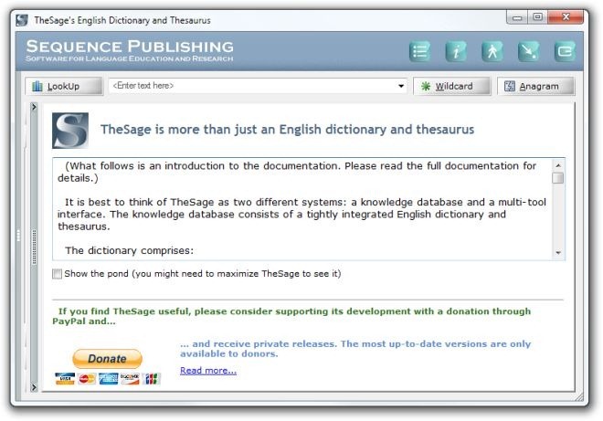 TheSage's English Dictionary and Thesaurus Introduction