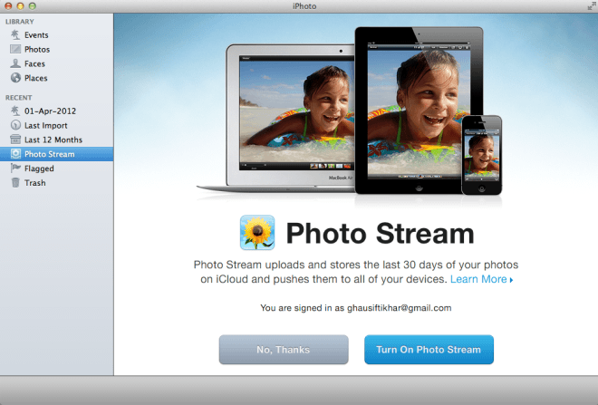 how to get pictures from icloud to iphoto