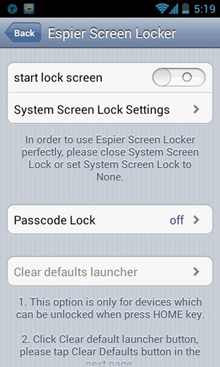 espier lock screen pro