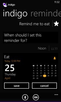 Indigo WP8 Reminders