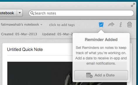 add reminder to evernote email