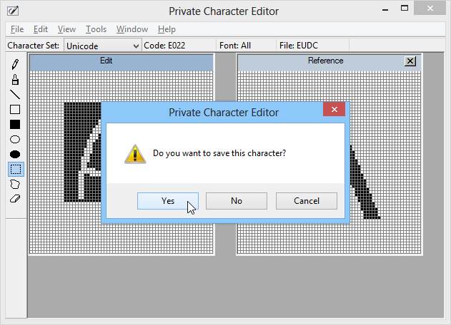 private character editor screen size