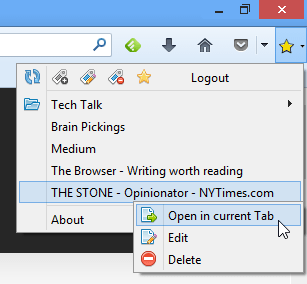 Options menu of the Fess Google Bookmark Extension