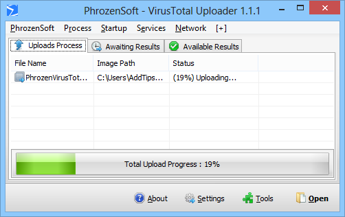 PhrozenSoft - VirusTotal Uploader