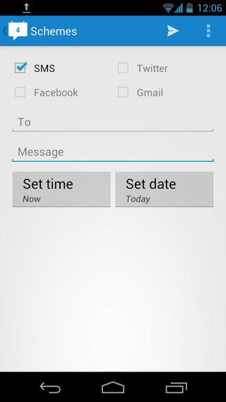 Schemes: Schedule Texts, Emails, Tweets & Facebook Posts On Android