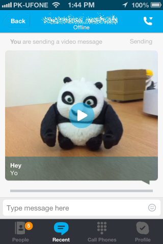 sending video messages on skype not sending