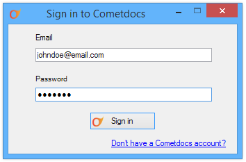 Sign in to Cometdocs