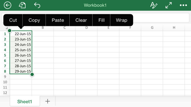 How To Use Autofill In MS Excel For The IPad And IPhone