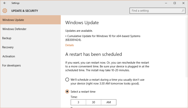 How To Schedule When Windows 10 Restarts To Install Updates