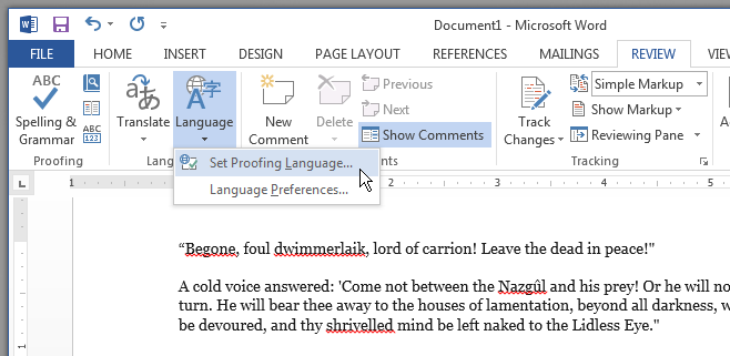 Disable Spelling Grammar Check For A Paragraph In MS Word