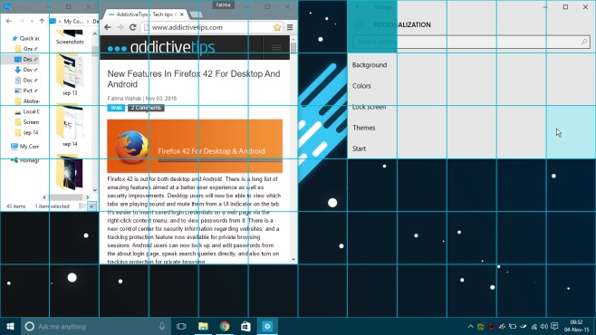 Enable An On Screen Grid To Arrange Windows More Easily