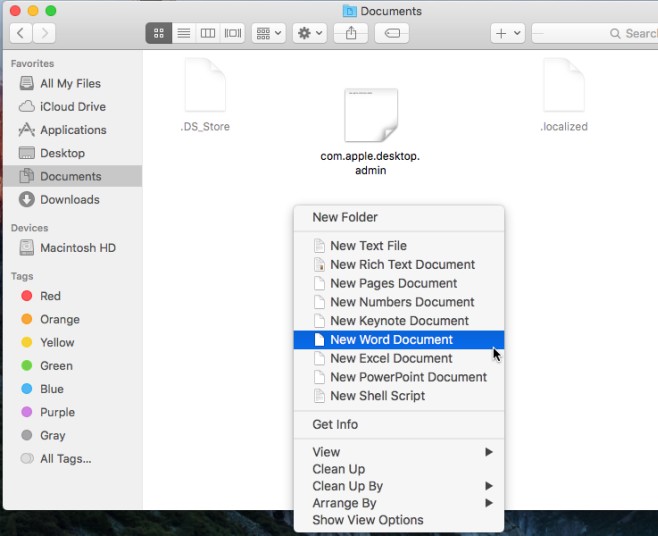 how to create a new file in mac