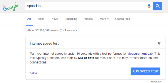 google speed test