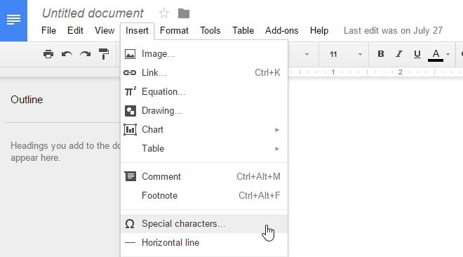 How To Insert A Symbol In Google Docs By Drawing It