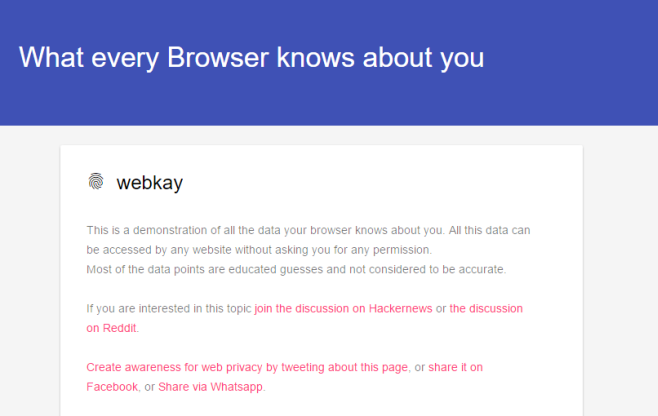 What every Browser knows about you