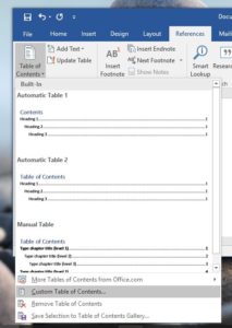 How To Customize Heading Levels Shown In Table Of Contents In MS Word