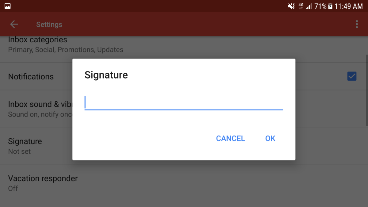 Gmail Android Adding Email Signature