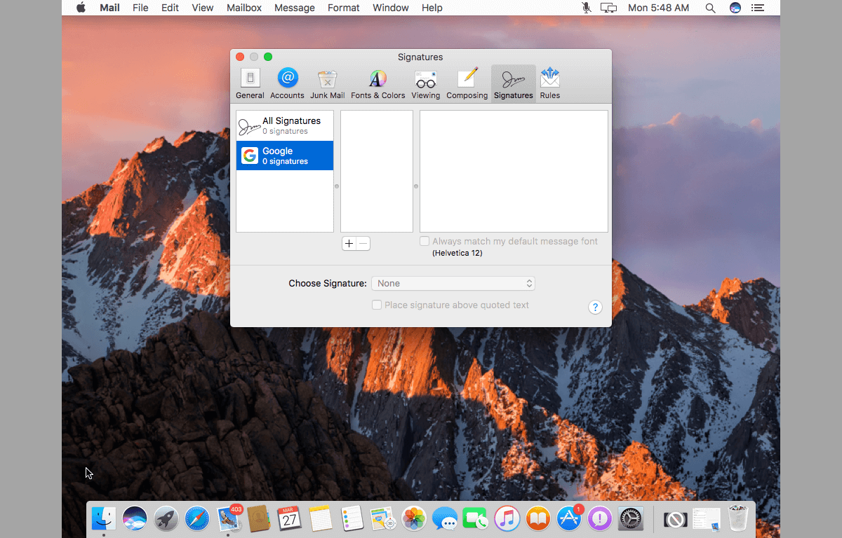 Mail for MacOS Signature Modification 1