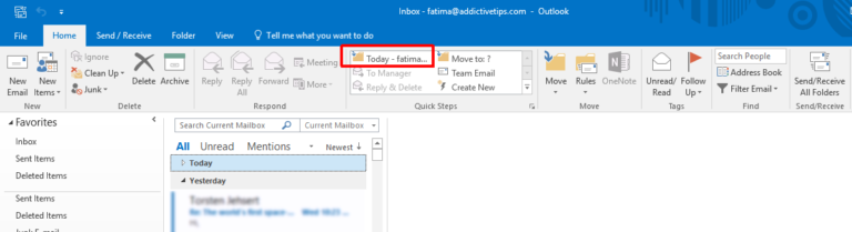 How To Move All New Emails To A Folder In Outlook Via Quick Steps