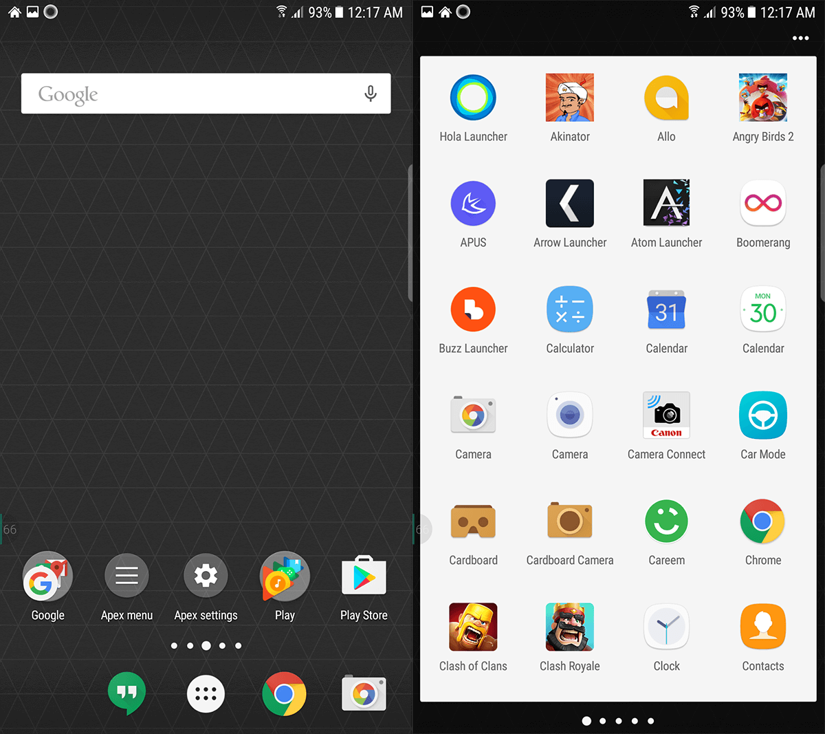 Native launcher. Apex Launcher. Launcher. Launcher on native Android code.