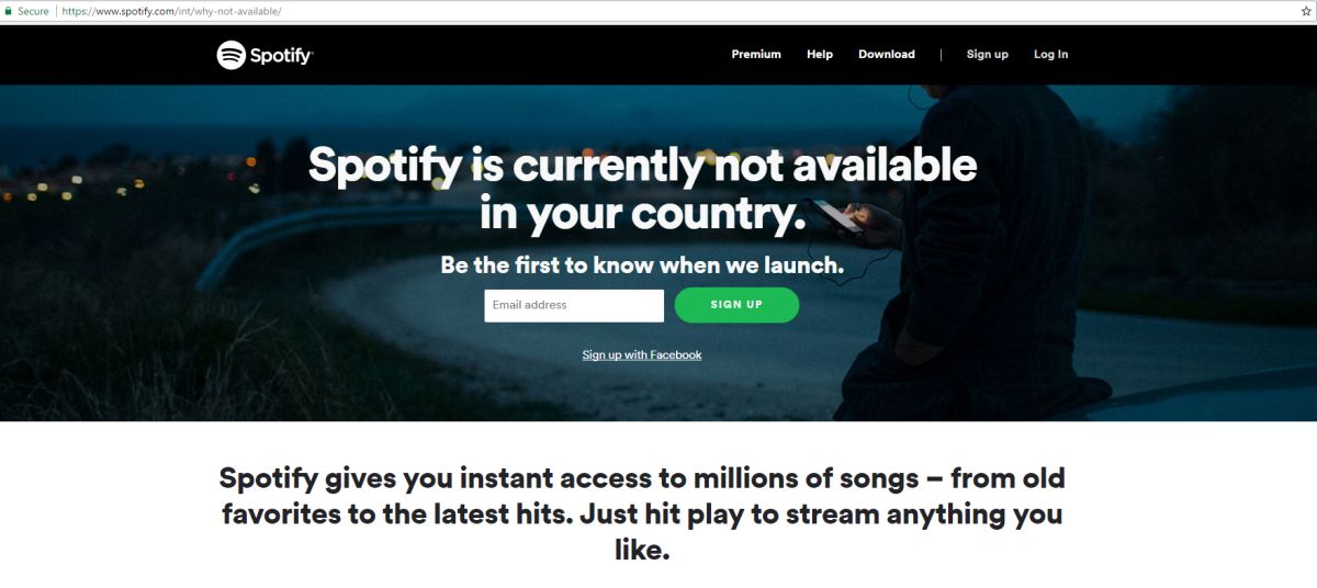 Spotify недоступно. Когда разблокируют спотифай.