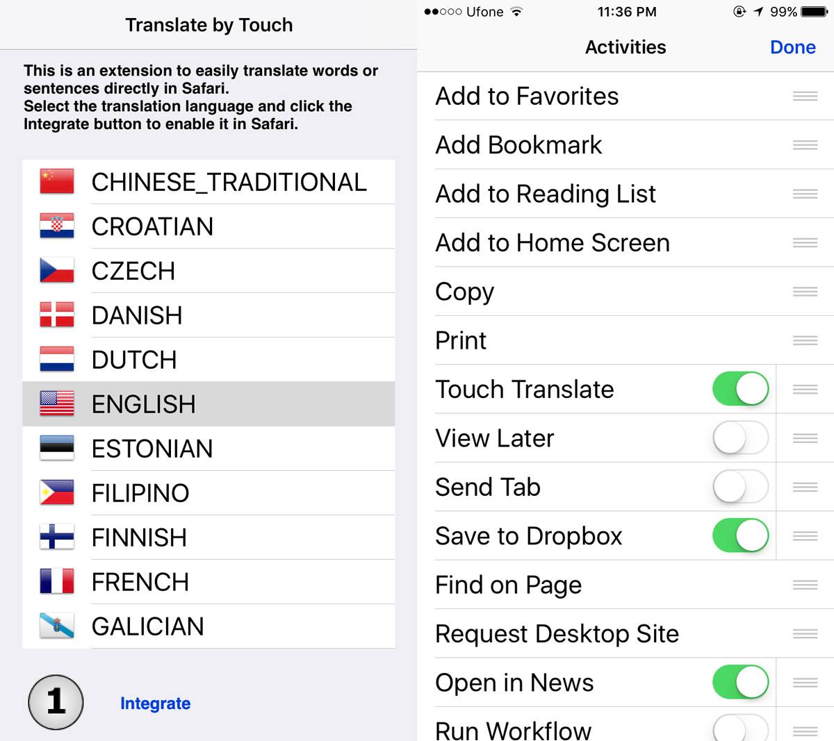 automatic translation in safari