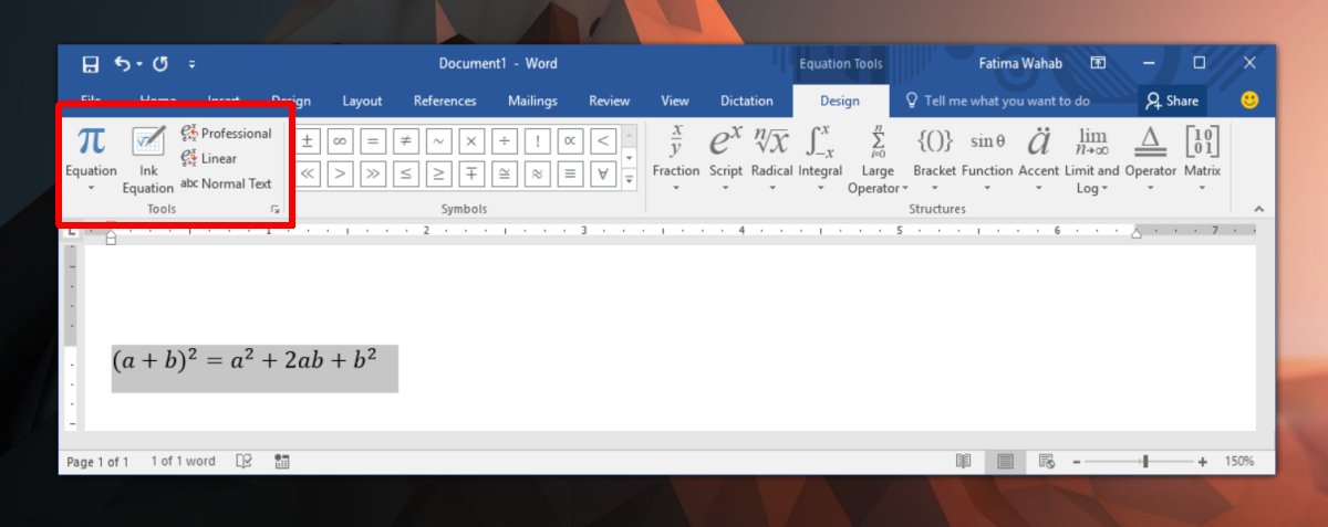 how to type small 2 into microsoft word equation