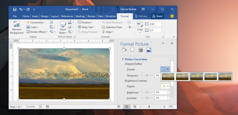 How To Sharpen An Image In MS Word