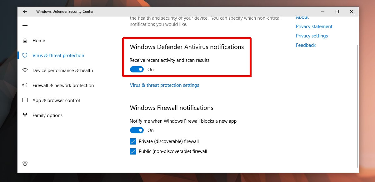 windows 10 check virus protection notification