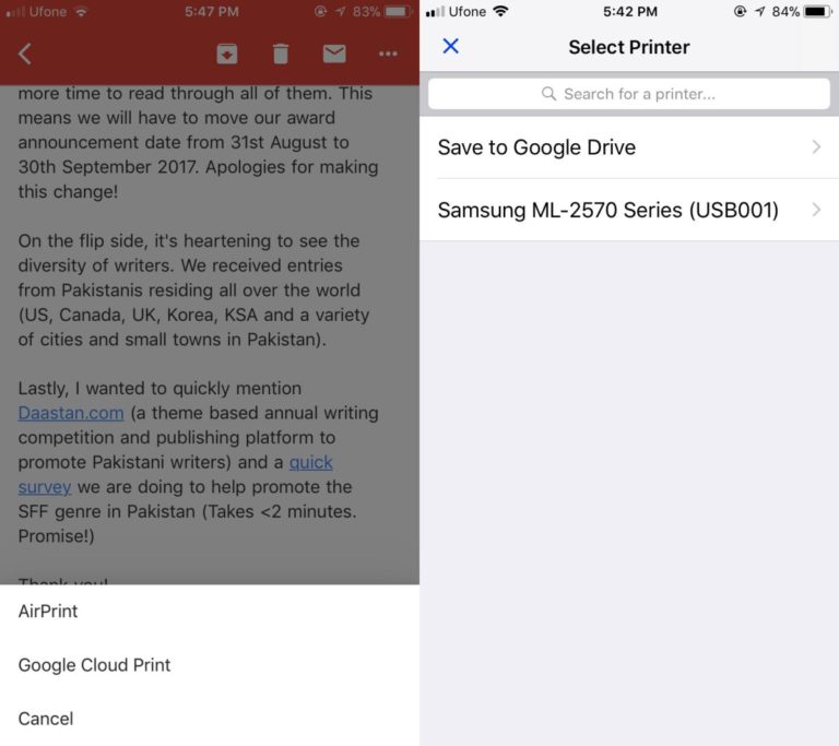 How To Print Emails From Gmail For iOS