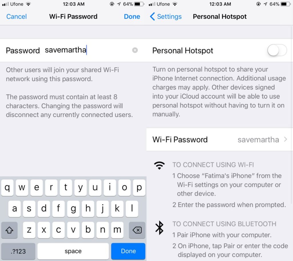 How To Change The iPhone Hotspot Password