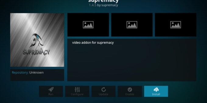 Supremacy Add-on Installation Page